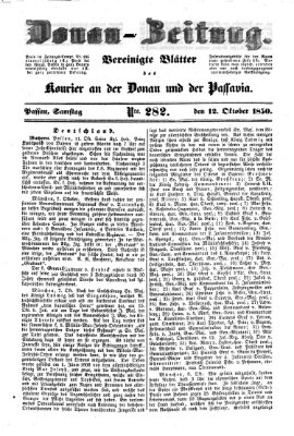 Donau-Zeitung Samstag 12. Oktober 1850