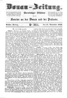 Donau-Zeitung Freitag 15. November 1850