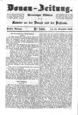 Donau-Zeitung Montag 16. Dezember 1850