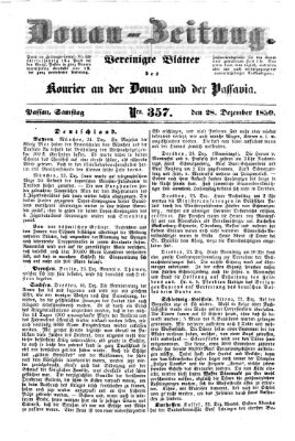 Donau-Zeitung Samstag 28. Dezember 1850