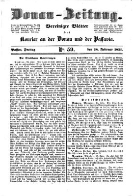 Donau-Zeitung Freitag 28. Februar 1851