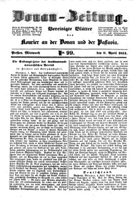 Donau-Zeitung Mittwoch 9. April 1851
