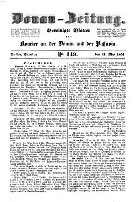 Donau-Zeitung Samstag 31. Mai 1851