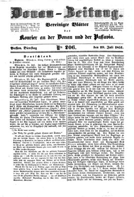 Donau-Zeitung Dienstag 29. Juli 1851