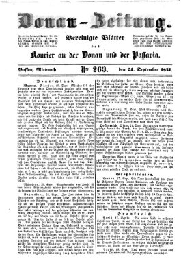Donau-Zeitung Mittwoch 24. September 1851