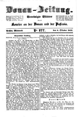 Donau-Zeitung Mittwoch 8. Oktober 1851