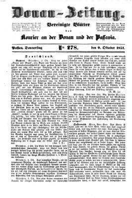 Donau-Zeitung Donnerstag 9. Oktober 1851
