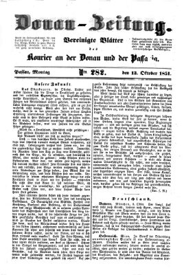 Donau-Zeitung Montag 13. Oktober 1851