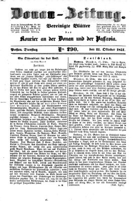 Donau-Zeitung Dienstag 21. Oktober 1851
