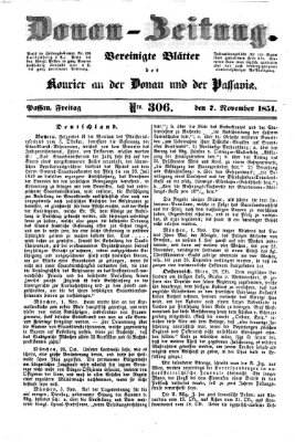 Donau-Zeitung Freitag 7. November 1851