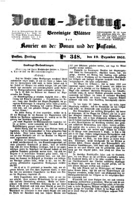 Donau-Zeitung Freitag 19. Dezember 1851