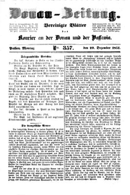 Donau-Zeitung Montag 29. Dezember 1851