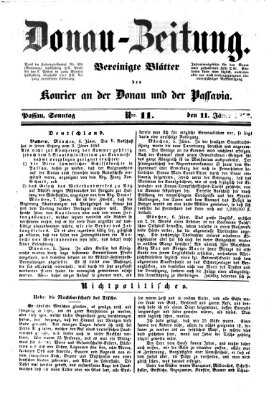 Donau-Zeitung Sonntag 11. Januar 1852