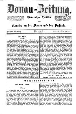 Donau-Zeitung Montag 24. Mai 1852