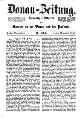 Donau-Zeitung Donnerstag 25. November 1852