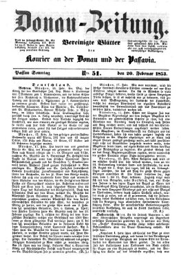 Donau-Zeitung Sonntag 20. Februar 1853
