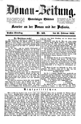 Donau-Zeitung Dienstag 22. Februar 1853