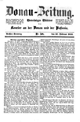 Donau-Zeitung Sonntag 27. Februar 1853