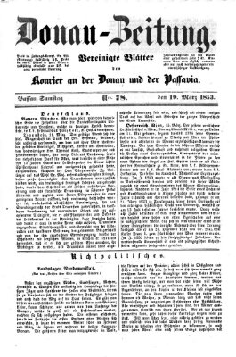 Donau-Zeitung Samstag 19. März 1853
