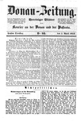 Donau-Zeitung Dienstag 5. April 1853