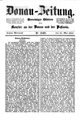 Donau-Zeitung Mittwoch 25. Mai 1853