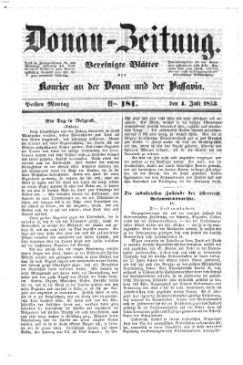 Donau-Zeitung Montag 4. Juli 1853