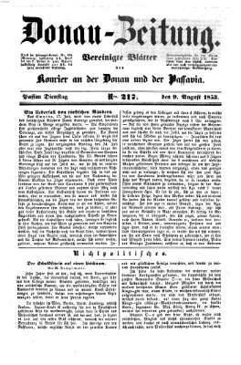 Donau-Zeitung Dienstag 9. August 1853