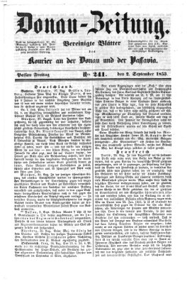 Donau-Zeitung Freitag 2. September 1853