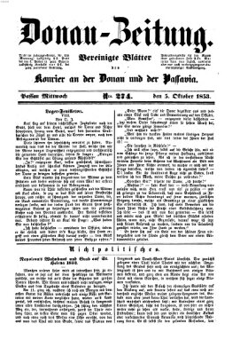Donau-Zeitung Mittwoch 5. Oktober 1853