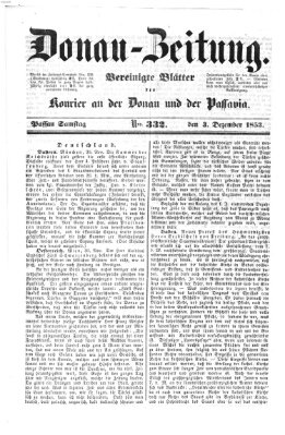 Donau-Zeitung Samstag 3. Dezember 1853