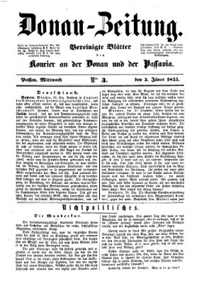 Donau-Zeitung Mittwoch 3. Januar 1855
