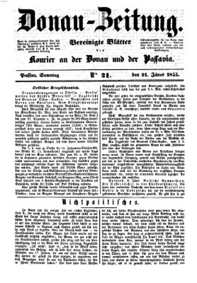 Donau-Zeitung Sonntag 21. Januar 1855