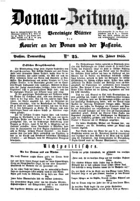 Donau-Zeitung Donnerstag 25. Januar 1855