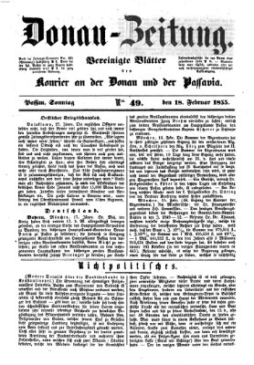 Donau-Zeitung Sonntag 18. Februar 1855