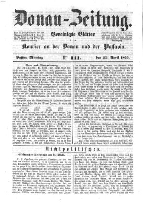Donau-Zeitung Montag 23. April 1855