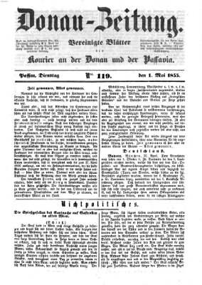 Donau-Zeitung Dienstag 1. Mai 1855