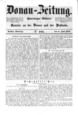 Donau-Zeitung Sonntag 8. Juli 1855