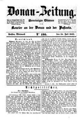 Donau-Zeitung Mittwoch 18. Juli 1855