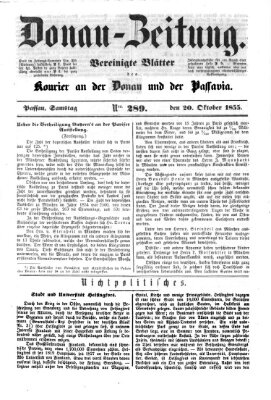 Donau-Zeitung Samstag 20. Oktober 1855