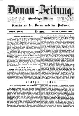 Donau-Zeitung Freitag 26. Oktober 1855