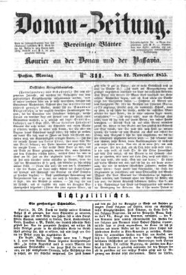 Donau-Zeitung Montag 12. November 1855