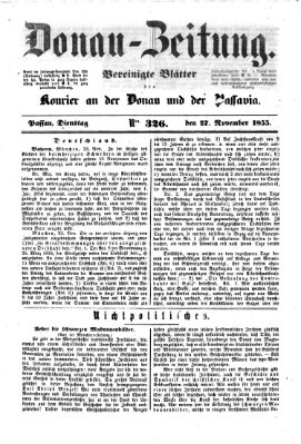 Donau-Zeitung Dienstag 27. November 1855