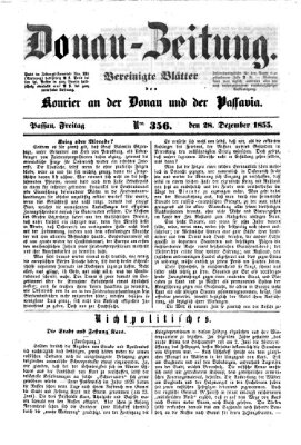 Donau-Zeitung Freitag 28. Dezember 1855