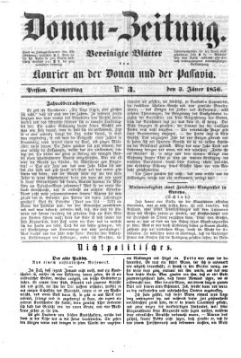 Donau-Zeitung Donnerstag 3. Januar 1856