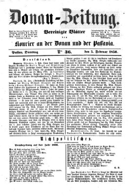 Donau-Zeitung Dienstag 5. Februar 1856