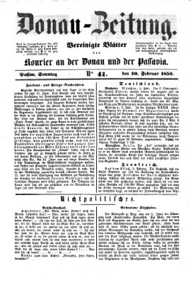 Donau-Zeitung Sonntag 10. Februar 1856