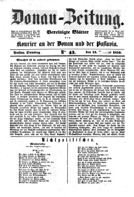 Donau-Zeitung Dienstag 12. Februar 1856