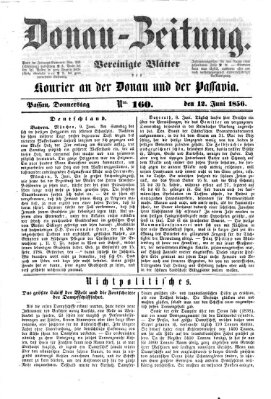 Donau-Zeitung Donnerstag 12. Juni 1856