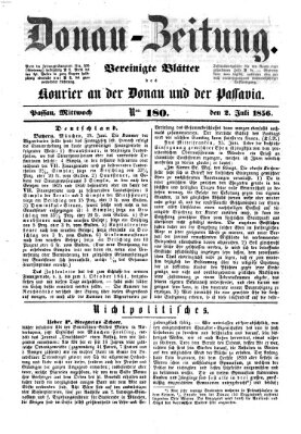 Donau-Zeitung Mittwoch 2. Juli 1856