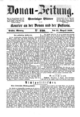Donau-Zeitung Montag 11. August 1856